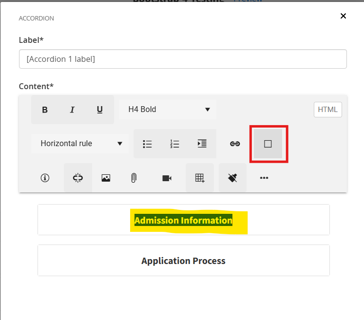 Screen capture of Sitefinity content block editing dialog
