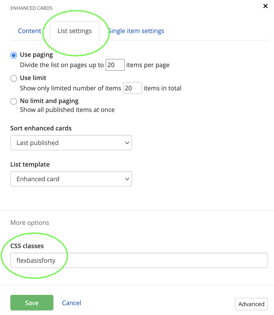 Flex Class instructional image