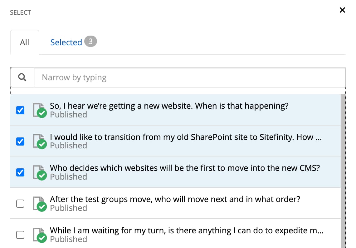 FAQ sort order - check FAQ items