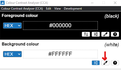 backgroundColor CCA tool where to find eye dropper tool for background color