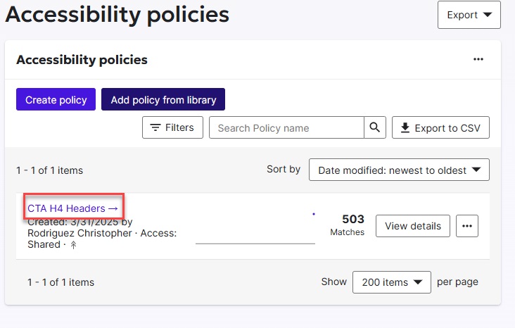 Image showing CTA H4 Header link in siteimprove