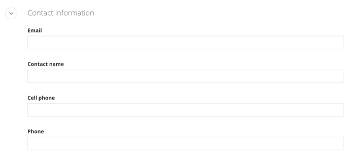 Event contact information Event contact information