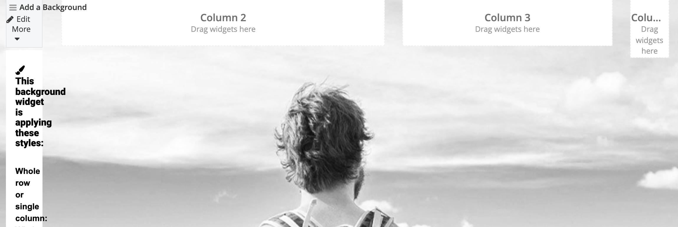 Background set on hero grid widget