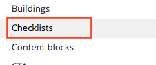 Checklists in Content tab Checklists in Content tab