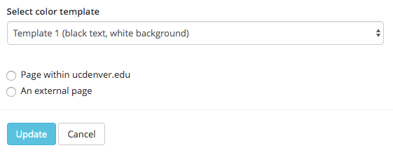 Facts and Figures - Color template and links settings