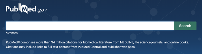 PubMed homepage search bar PubMed homepage search bar