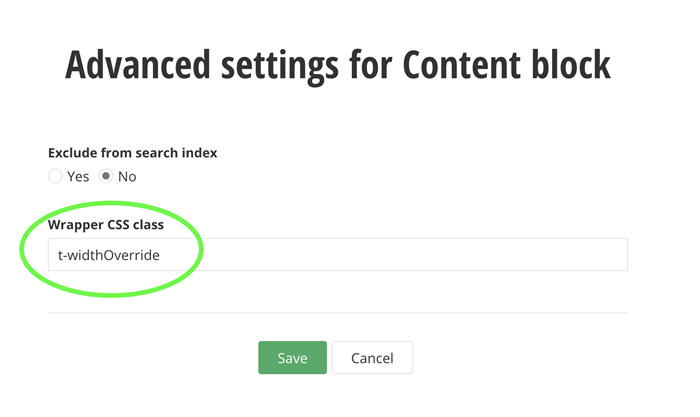 Width Override Utility Class