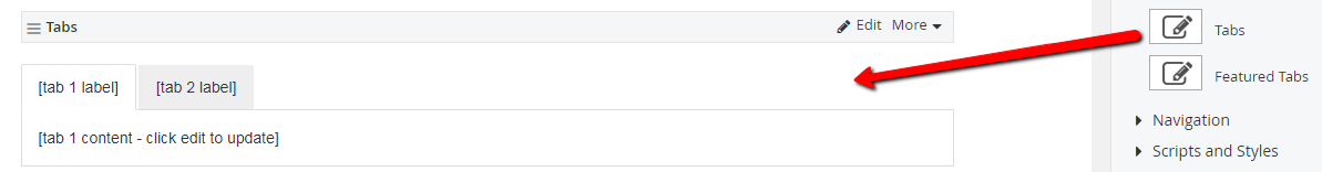 Dragging tab widget to content area 