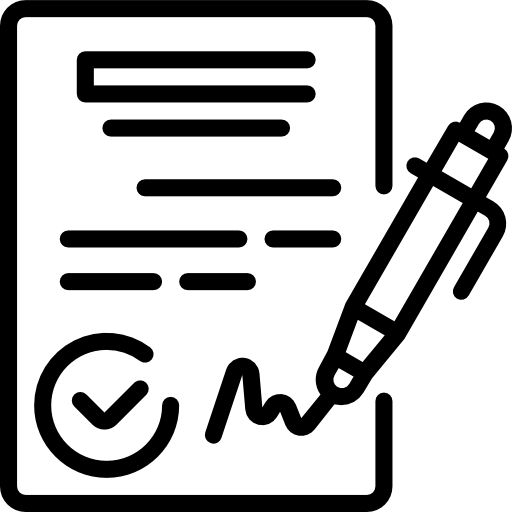 Icon of A Pen Writing on a Piece of Paper