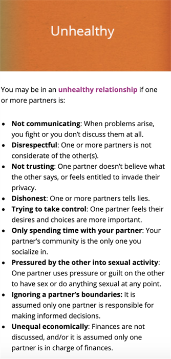 Unhealthy Relationship Components Unhealthy Relationship Components