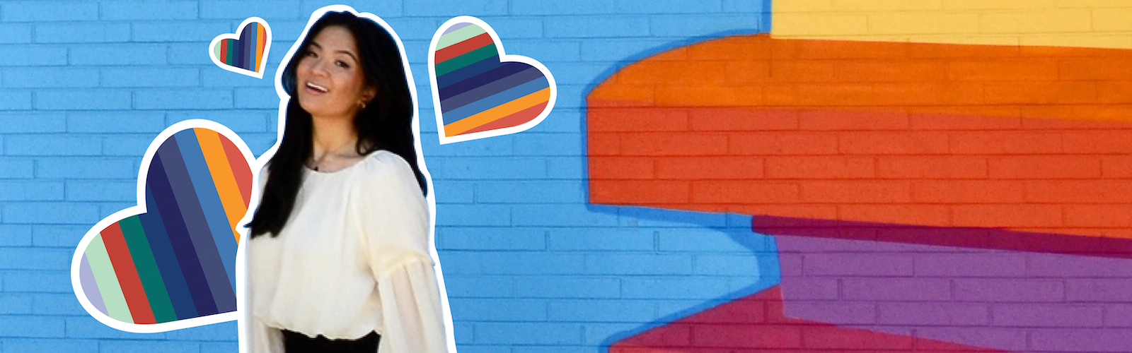 Colorful m,xed media photo of CU Denver student Elise Nguyen