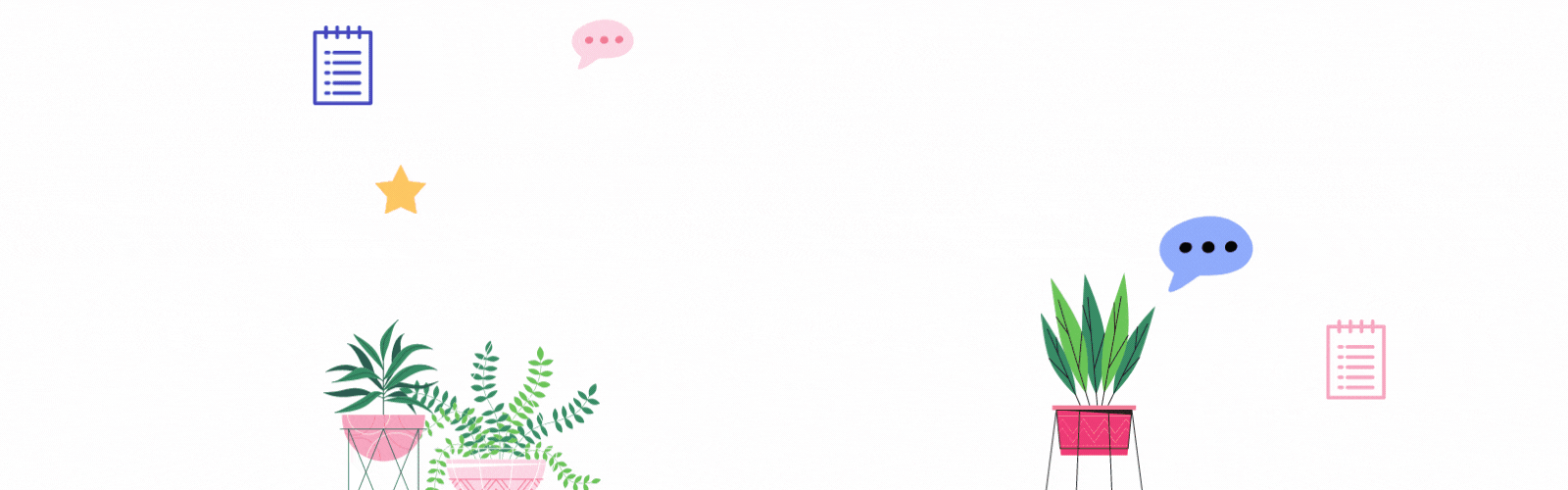 illustration of person climbing stairs with icons