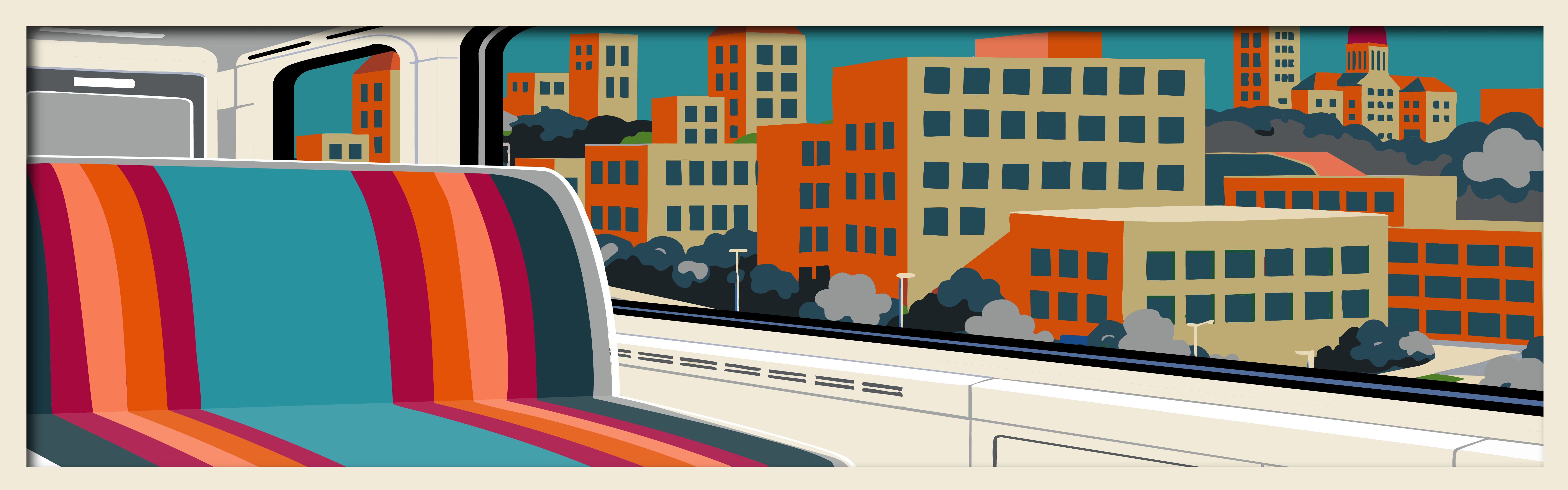 Graphic of view from RTD Lightrail