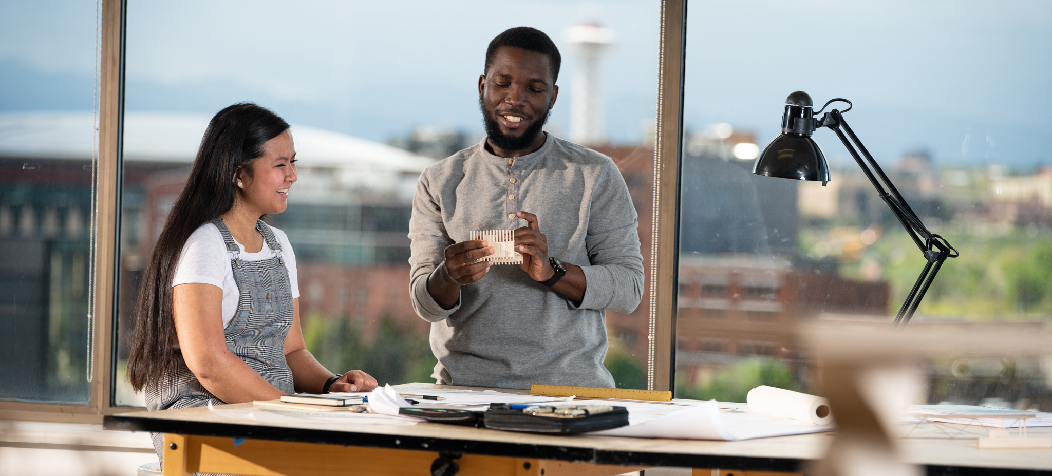 Architecture students in design studio