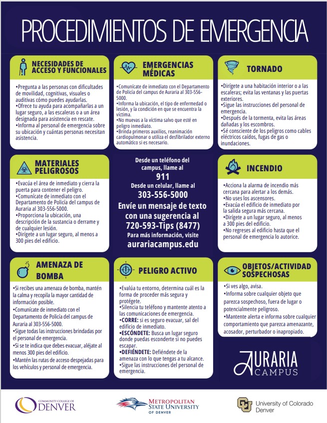 Auraria Emergency Procedures
