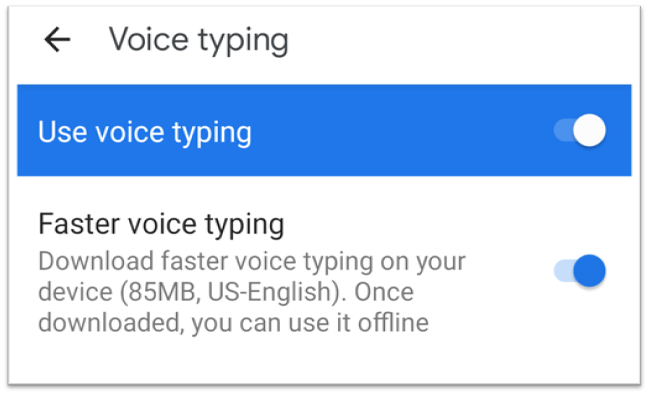 enable voice typing