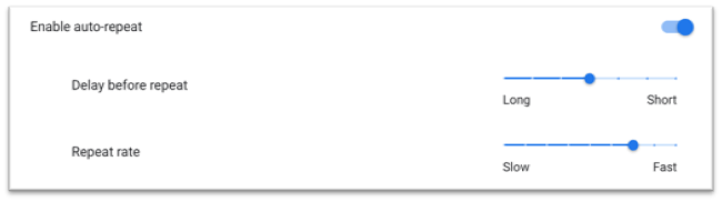 Delay before repeat setting