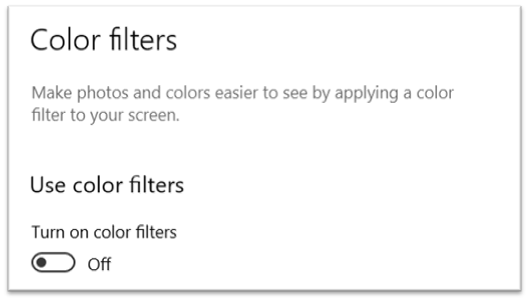 Color Filter Adjustment