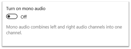 mono audio setting