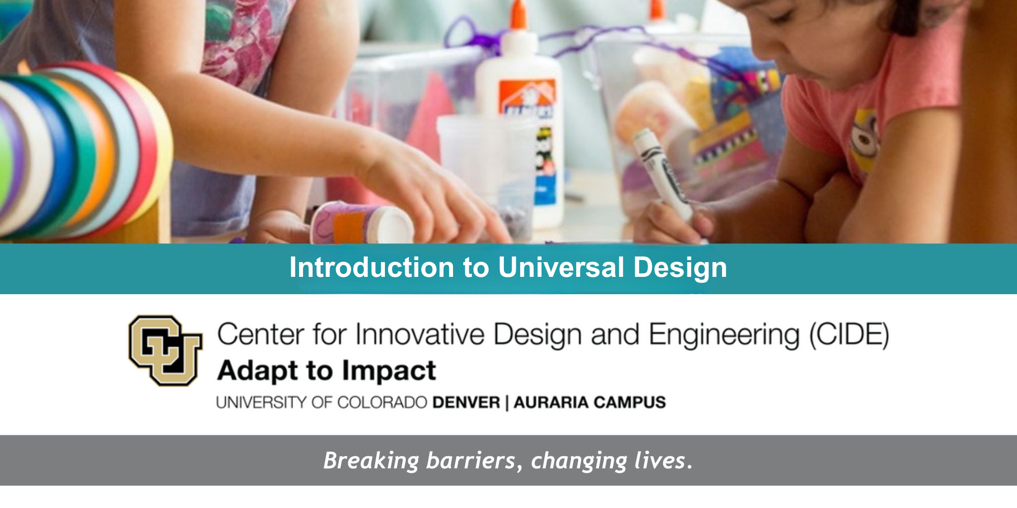 Banner featuring two children playing; includes the text: 