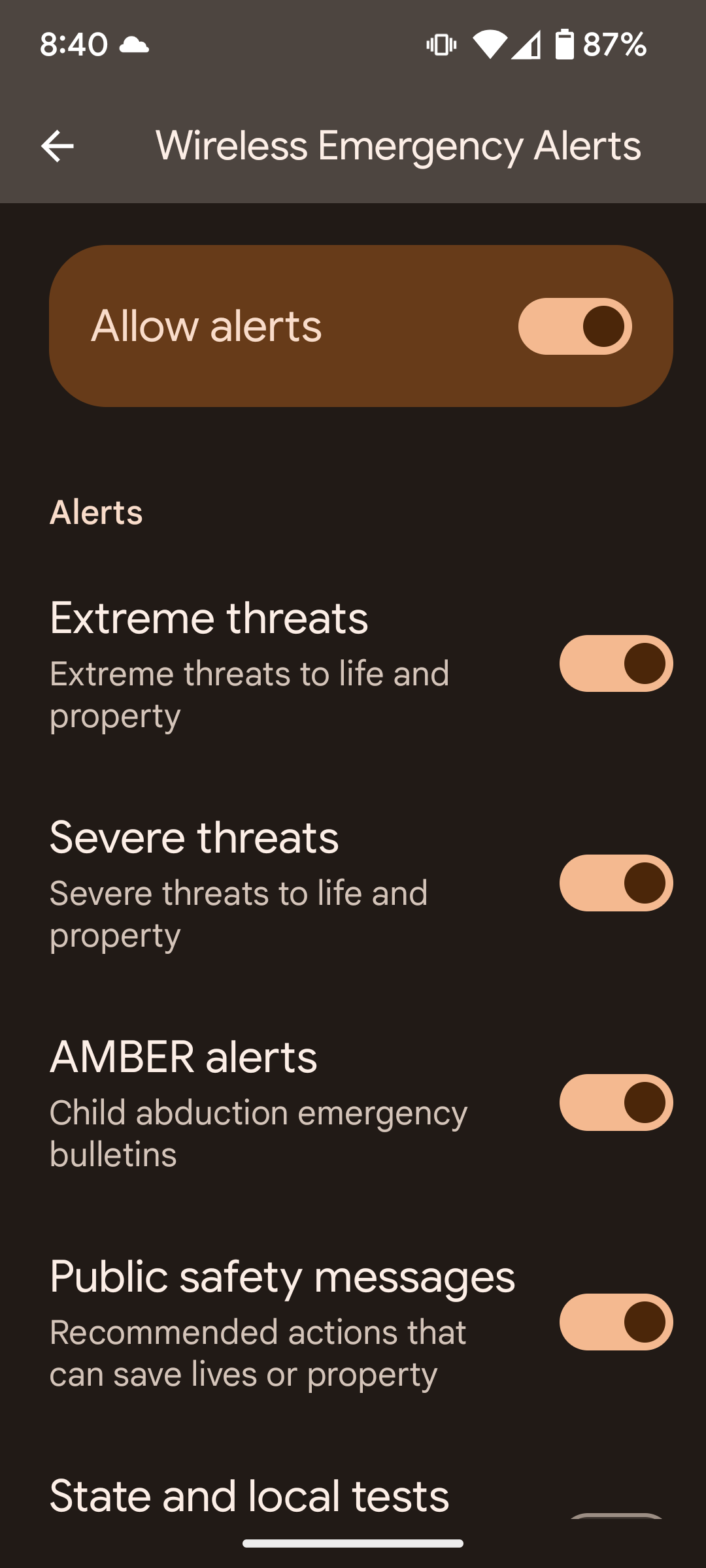 Wireless emergency alerts